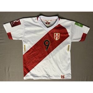 2018 Peru National Team Home World Cup Football Jersey Children's Size 6 White